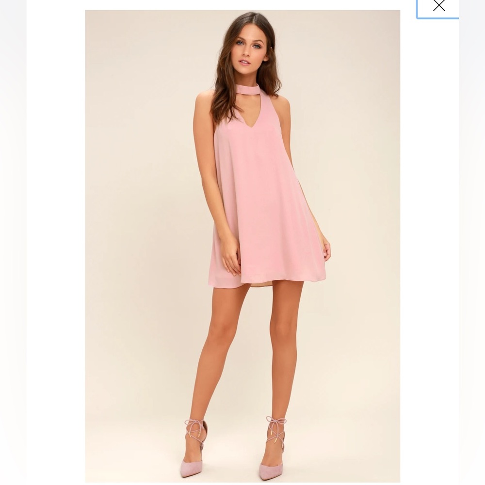 Lulu's Groove Thing Blush Pink Swing Mini Dress